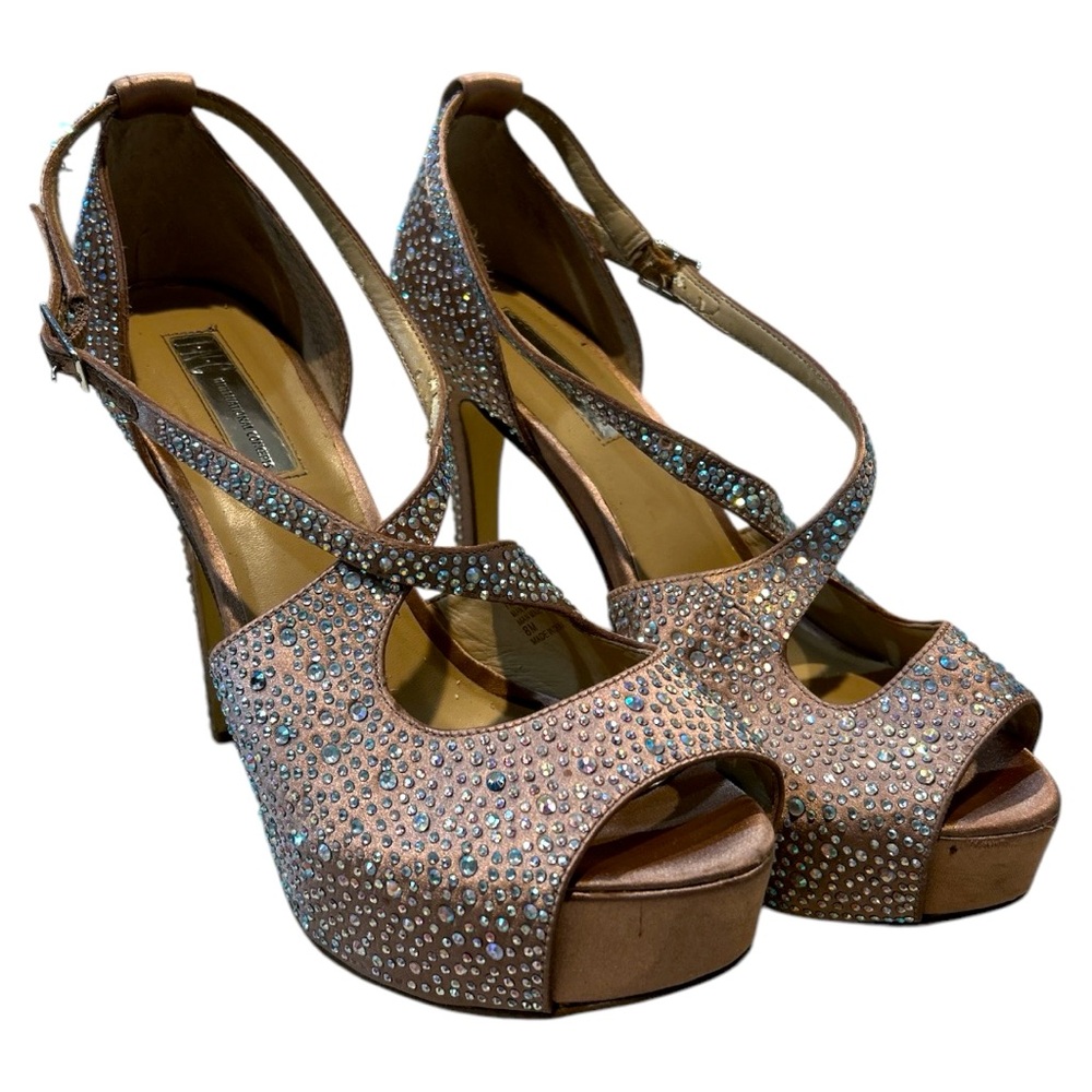 INC International Concepts Sparkly platform hills 8M #81